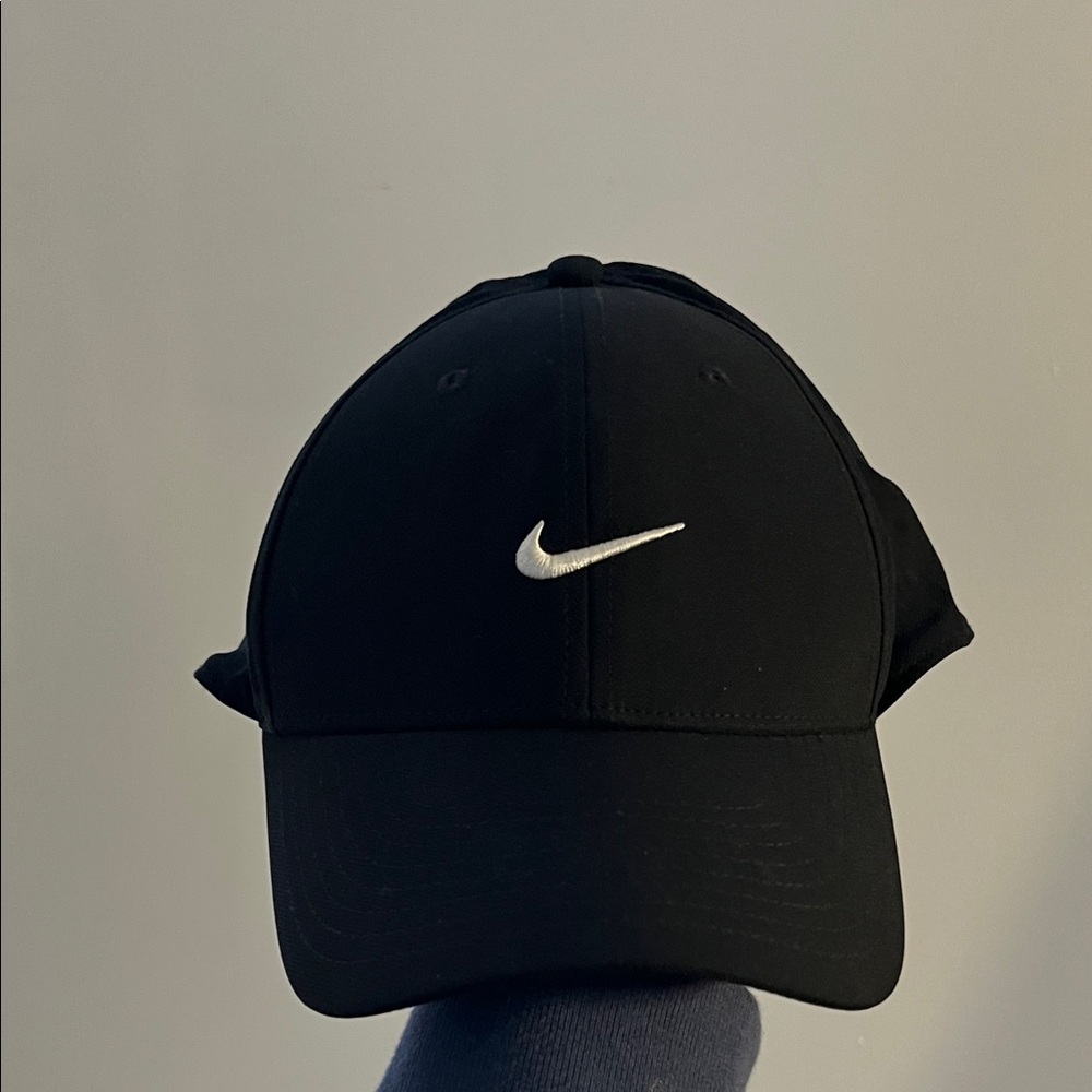 Nike Black Hat with White Swoosh